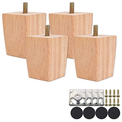 Wooden Sofa Legs Set 4 pcs 6 cm Solid Wood M8 1