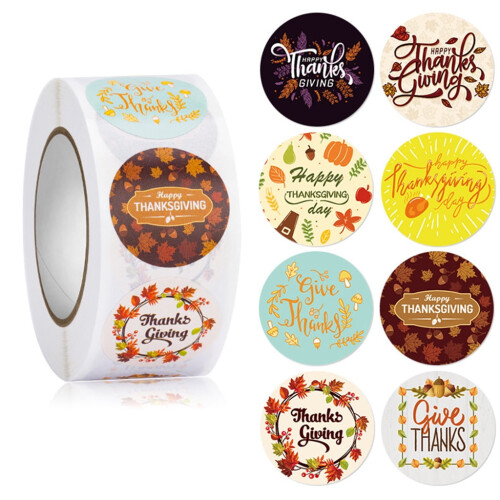 Thanksgiving Stickers Funny Grateful Design 500 Pieces 1