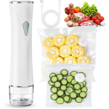 Vacuum Sealer for Food with Visible Tank, Handheld Vacuum Sealer Machine with 30 Reusable Bags, Wireless & Portable