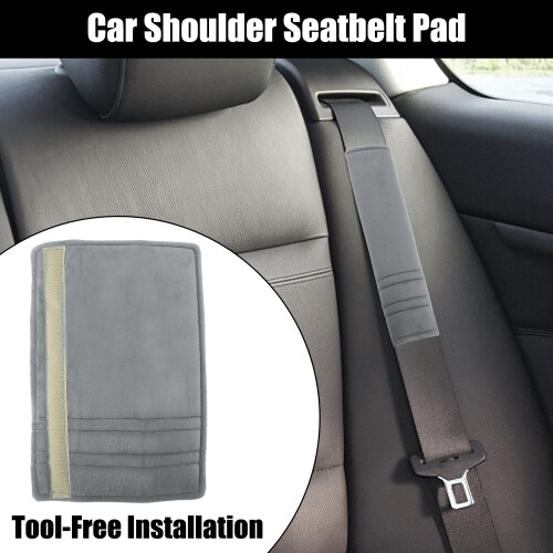 Microfiber Car Seatbelt Pad Covers Gray 2 pcs 27x6.5 cm 1