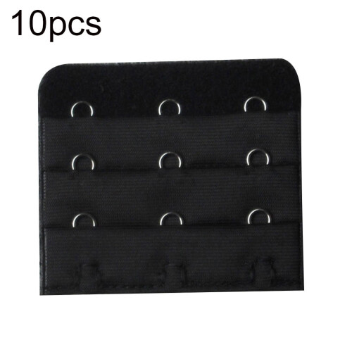 Bra Extender Set Black 3-Hook 3-Row 10 Pieces 1