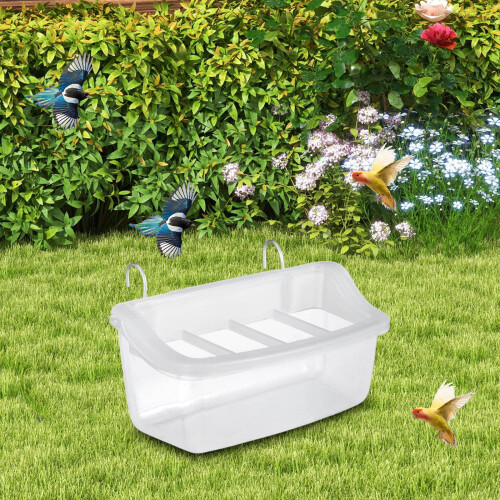 Railing Bird Feeder Clear Spill-Proof Food Box 1