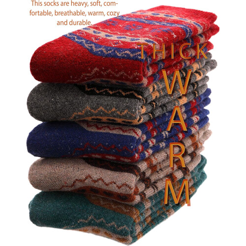 Merino Wool Socks Thermal Warm Winter Thick Hiking Crew 1