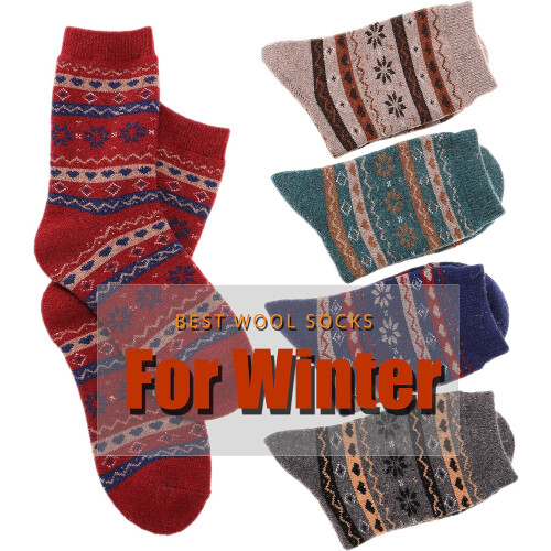 Merino Wool Socks Thermal Warm Winter Thick Hiking Crew 2