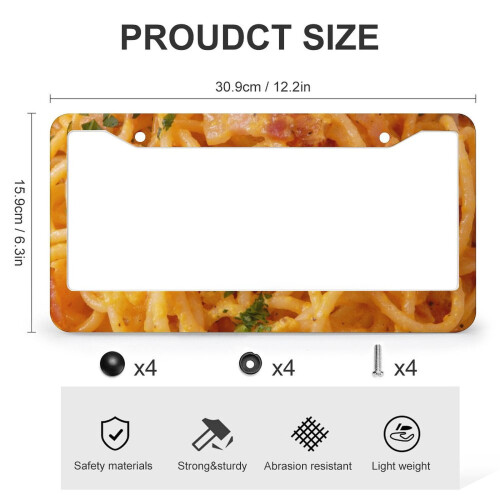 Spaghetti License Plate Frame Aluminum 2-Pack 2