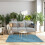 European solid color living room rug thickened washable 3