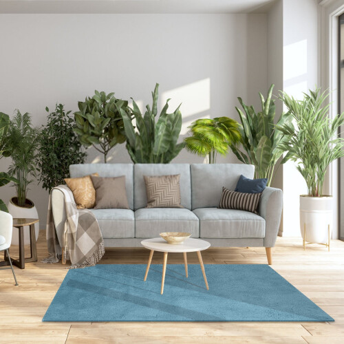 European solid color living room rug thickened washable 2