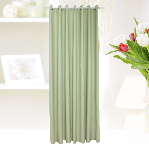 Blackout Curtains Light Green Rectangular Textured Thermal 2