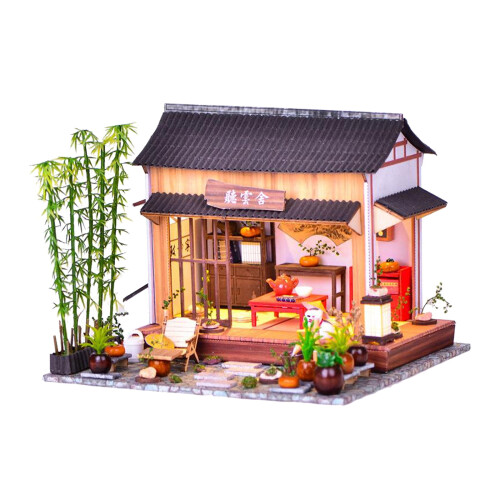 Wooden Miniature House with LED Light 1 pc 1