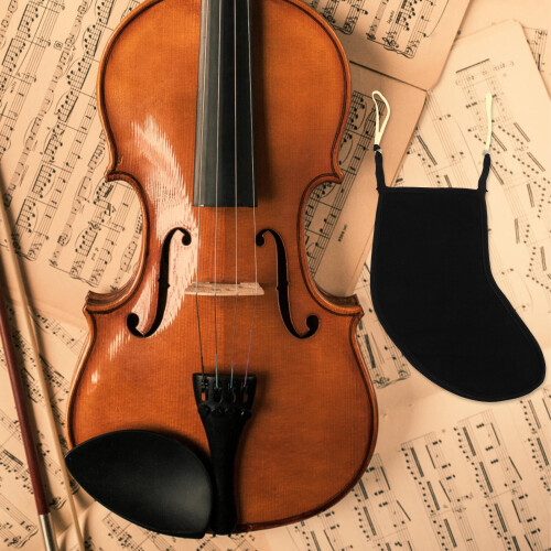 Black Velvet Chin Rest Pad for Violin 1 Pack 2