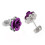 Rose Stud Earrings Rose Gold Plated Crystal 1 Pair 3