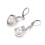 Leverback Pearl Earrings White Gold Plated with CZ Silver 2