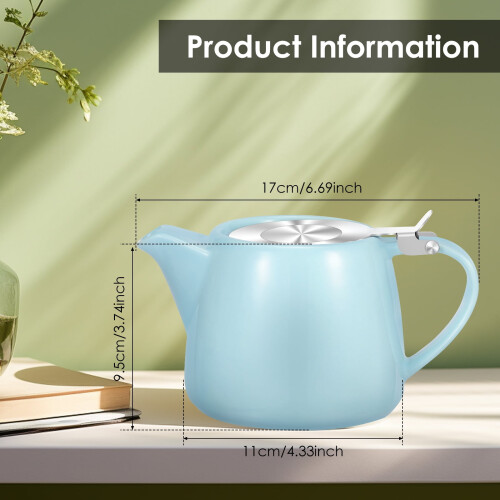 Ceramic Teapot Japanese Style 550 ml with Detachable Infuser 2