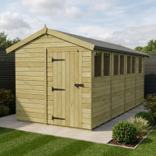 8 x 17 Apex Shed Tanalised (Single Door, With Windows)