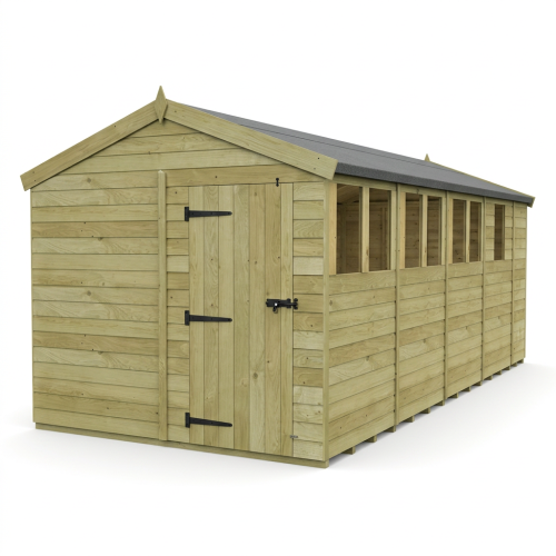 8 x 17 Apex Shed Tanalised (Single Door, With Windows) 1