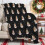 Black Flannel Christmas Throw Blanket with Snowman Design 6