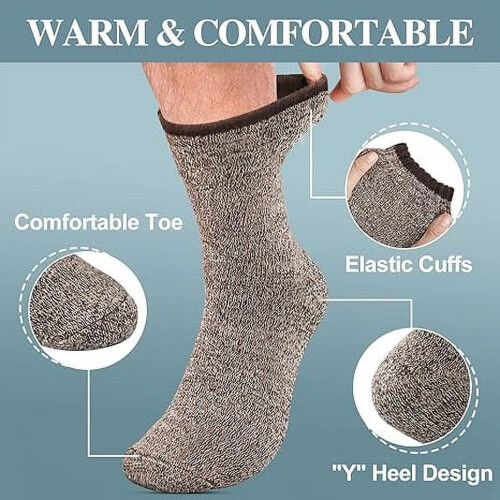 Men's Wool Thermal Socks Pack of 5 2