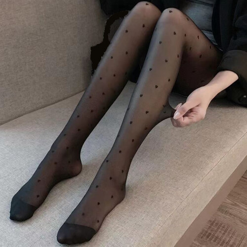 Collant da donna ultra sottili con ricamo a cuore (1 paio) 2