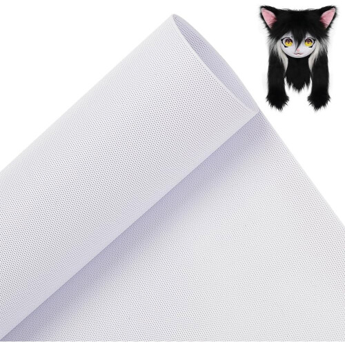 Fursuit Eye Mesh White PVC Net 39x11.8 in 0.2 mm Thick