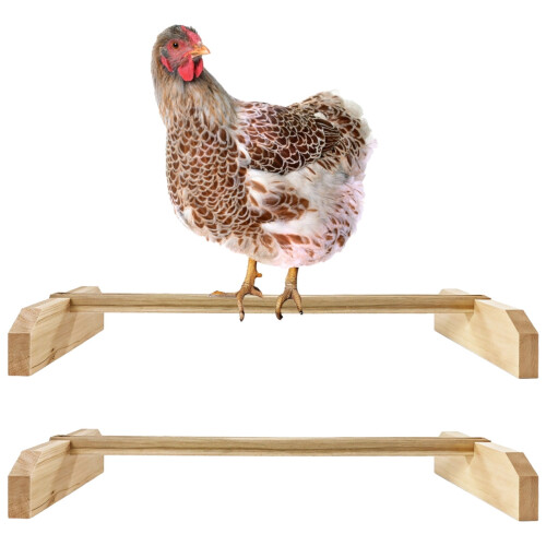 Natural Wood Chicken Perch for Brooder and Coop 2 pcs