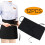 Women's Pocketed Half Apron with Reinforced Seams, Black, 1