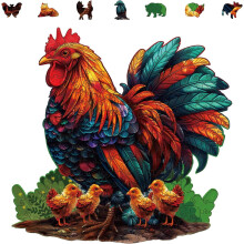 Farm Hen & Chicks Wooden Jigsaw Puzzle 200 pcs