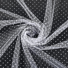 White Polka Dot Tulle Fabric 2.5 Yards 1.8 Yards Wide