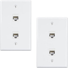 Ethernet Wall Plate Cat6 2 Pack White