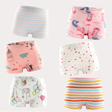 Girls Cotton Briefs Cartoon Print 6-Pack for Ages 2-10
