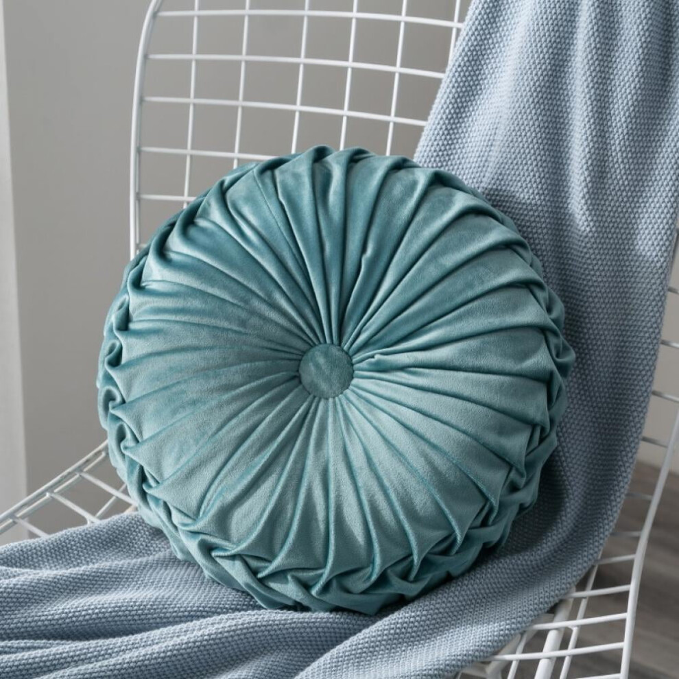 Velvet Pleated Pumpkin Throw Pillow 16x16 inch
