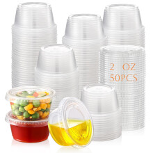 Jello Shot Cups 2oz with Lids Stackable Airtight Souffle