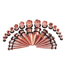 Gold Stainless Steel Ear Stretching Kit 36 Pcs 14G-00G