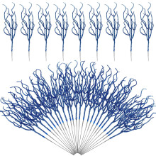 Blue Christmas Glitter Pine Stems 30 pcs