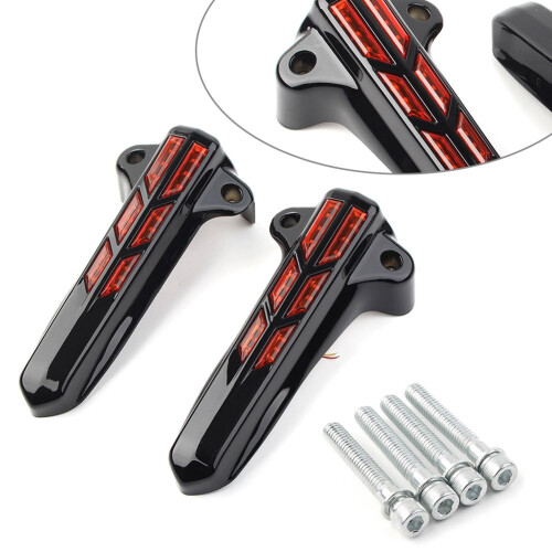 Front Lower Fork Leg Cover LED Smoke Light for Harley FLHR
