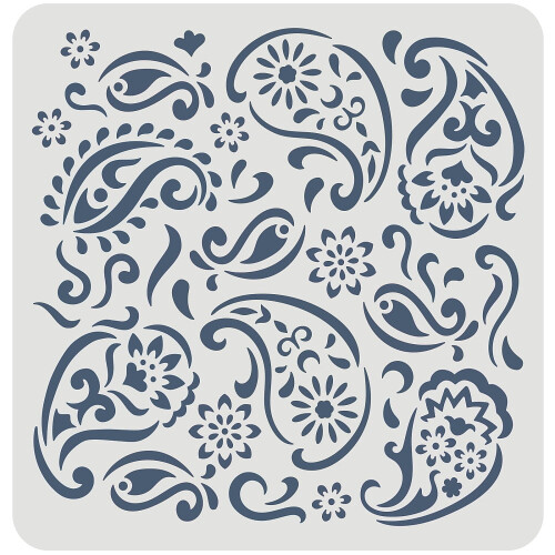 Paisley Stencil Plastic 30x30 cm 1 Piece