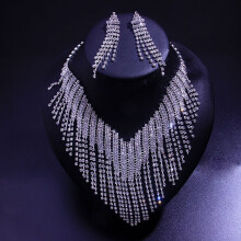 Bridal Jewelry Set Crystal Rhinestone Necklace and Earrings