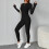 Women's Solid Lounge Set Black XXS 1