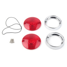 BFY Motorcycle Turn Signal Bezels Red Lens for Harley