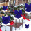 Blue Flock Christmas Bow Decoration Oversized 1 pc 1