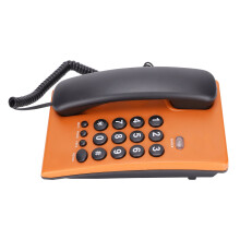 Desktop Landline Telephone Orange Corded Redial