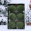 Green Flocked Christmas Tree Ornaments Set 6 Pieces 1