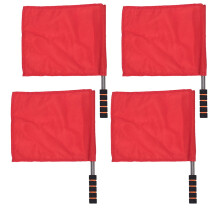 Referee Flags Red 4 Pcs for Track Soccer Volleyball