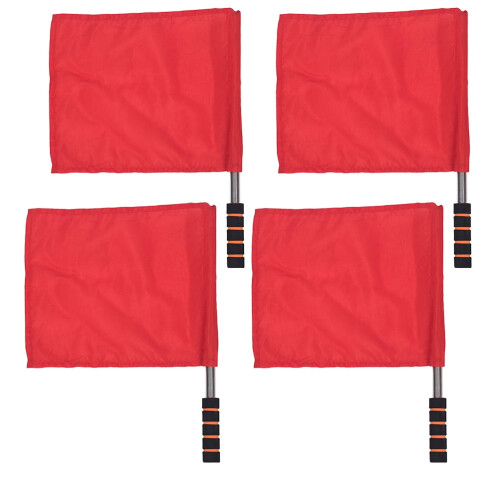 Referee Flags Red 4 Pcs for Track Soccer Volleyball