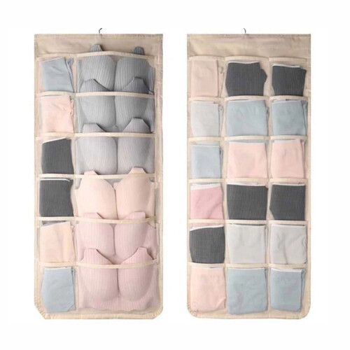 Wall-Mounted Purse Organizer Bag Clear PVC Double-Sided 1