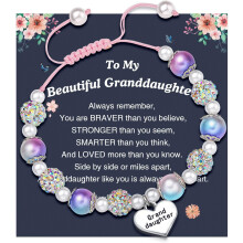 Pink Pearl Rhinestone Bracelet Gift for Women