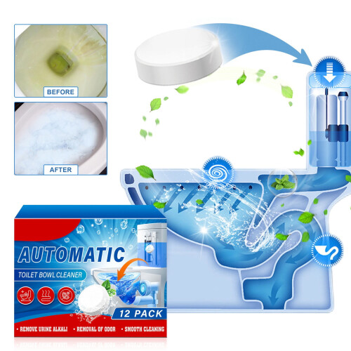 Automatic Toilet Cleaner 12-Pack for Deep Cleaning Stains