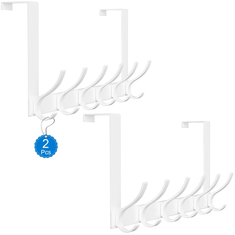 Over-The-Door Hook Rack Heavy-Duty 12 Hooks 9128909537265