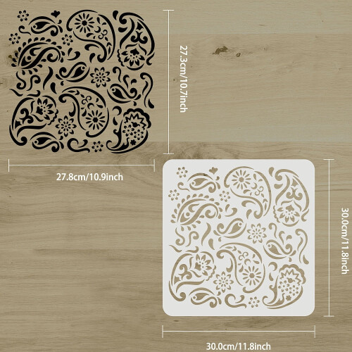 Paisley Stencil Plastic 30x30 cm 1 Piece 1