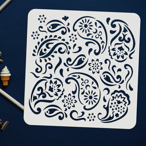 Paisley Stencil Plastic 30x30 cm 1 Piece 2