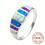 Women's S925 Silver Ring with Colorful Synthetic Opal 3